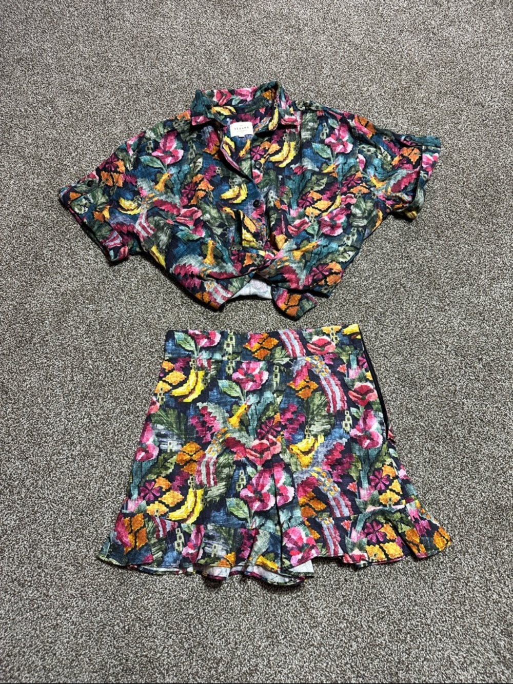 Sezane Multicolor Dorian shorts and top